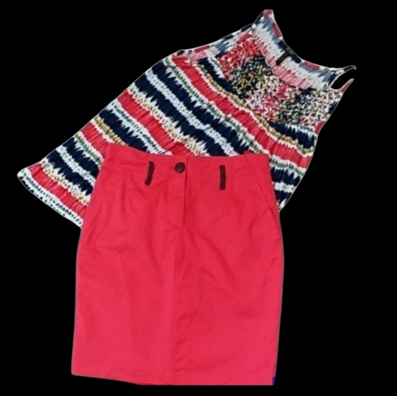 BCBG Paris~Size ~Hibiscus Pensil Woven Skirt NWT. - Picture 3 of 11